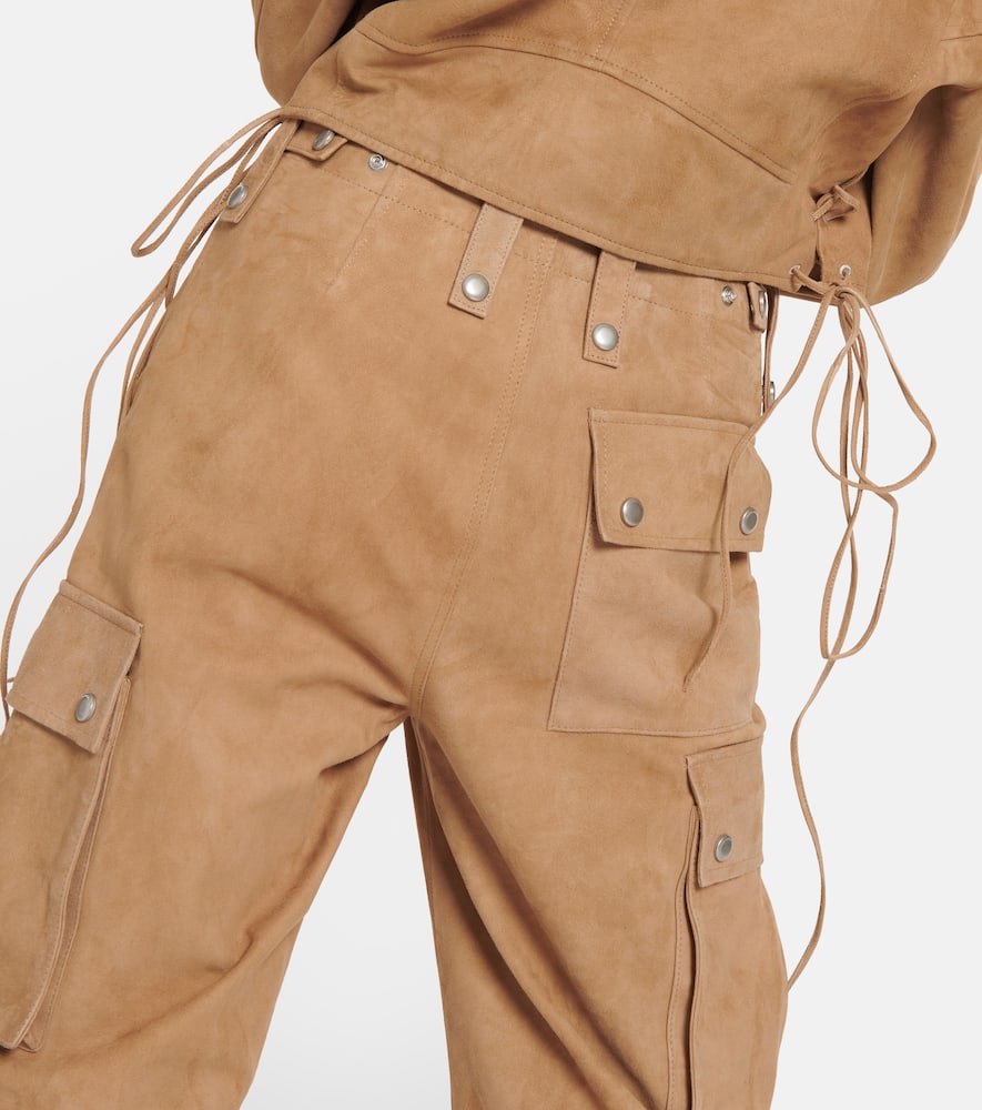 Magda Butrym Suede Cargo Pants In Beige