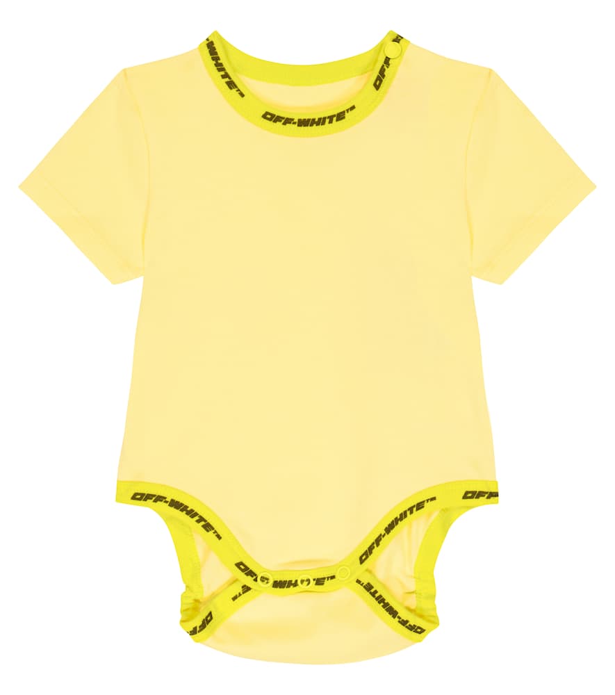 Off-white Baby Cotton Jersey Bodysuit In Yellow Yellow