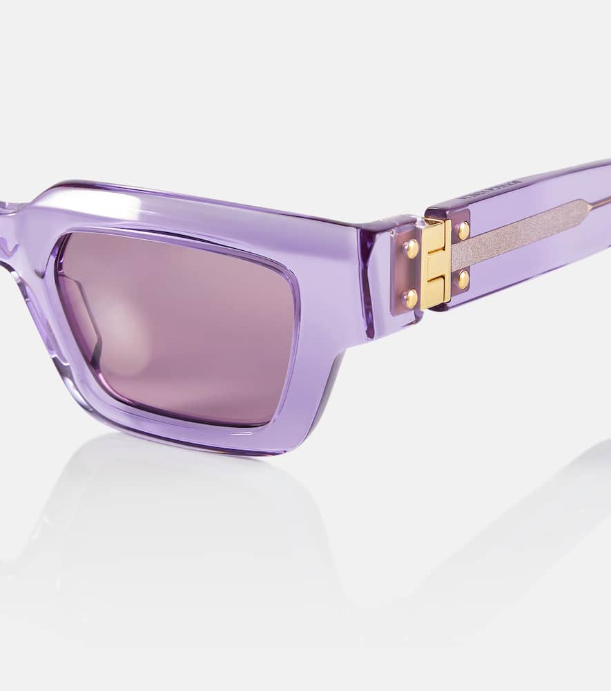 Bottega Veneta Hinge Square Sunglasses In Violet-violet-violet