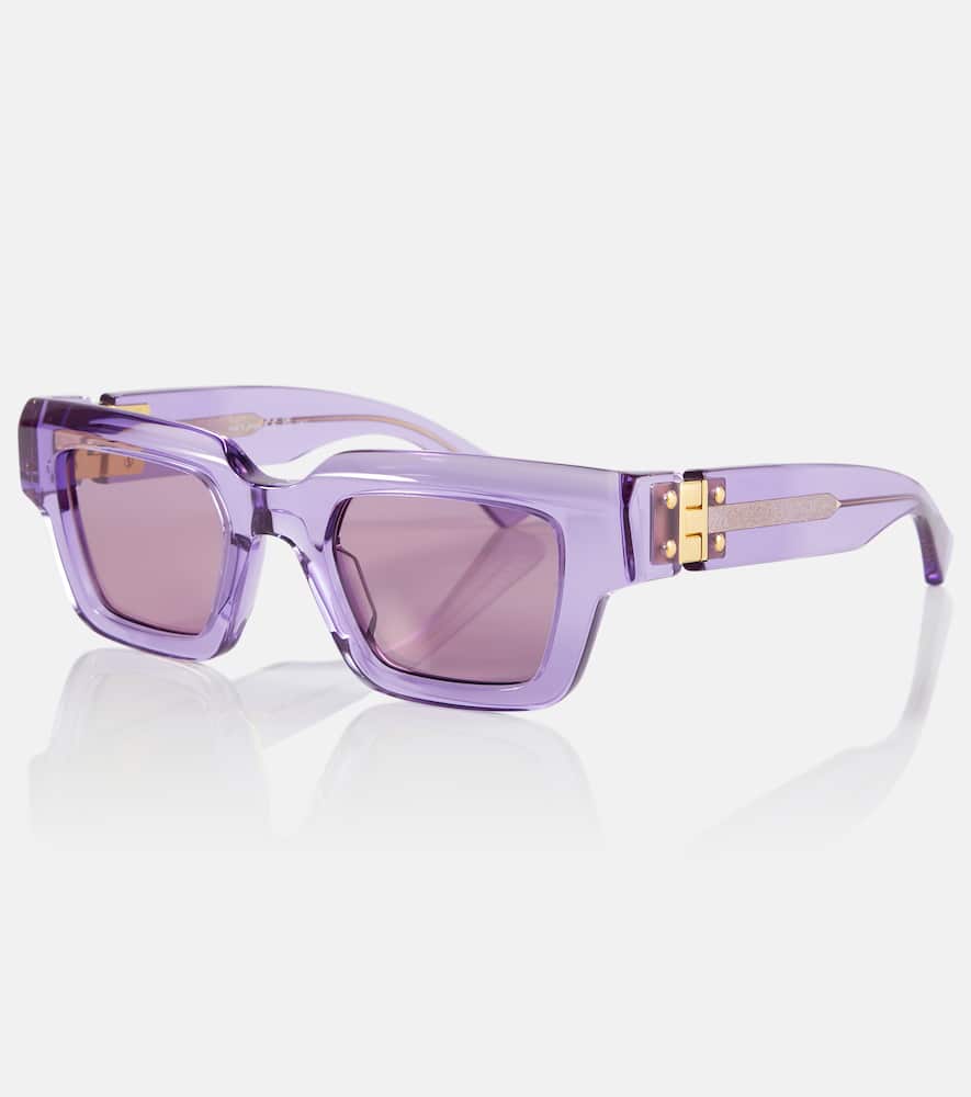 Bottega Veneta Hinge Square Sunglasses In Violet-violet-violet