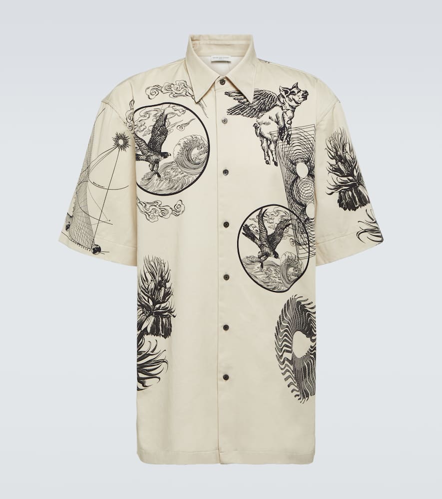 Dries Van Noten Cassidye Printed Cotton Poplin Shirt In Multicoloured