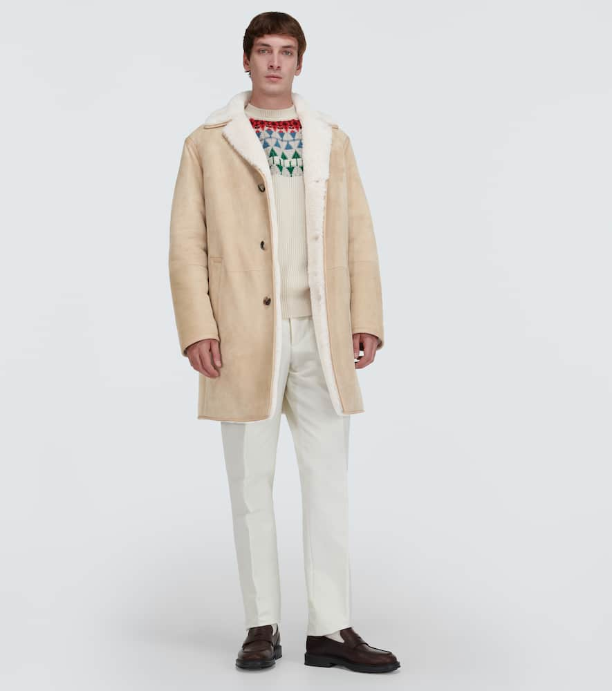 Shop Loro Piana Sedrun Shearling-lined Suede Coat