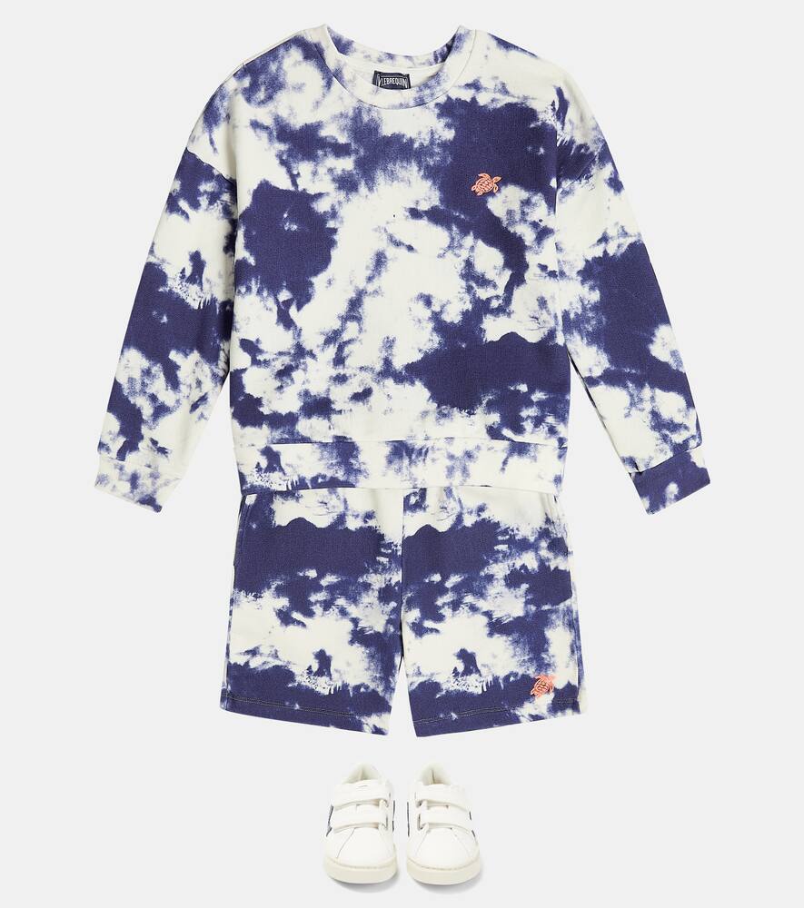 Vilebrequin Tie-dye Cotton Bermuda Shorts In Bleu Marine