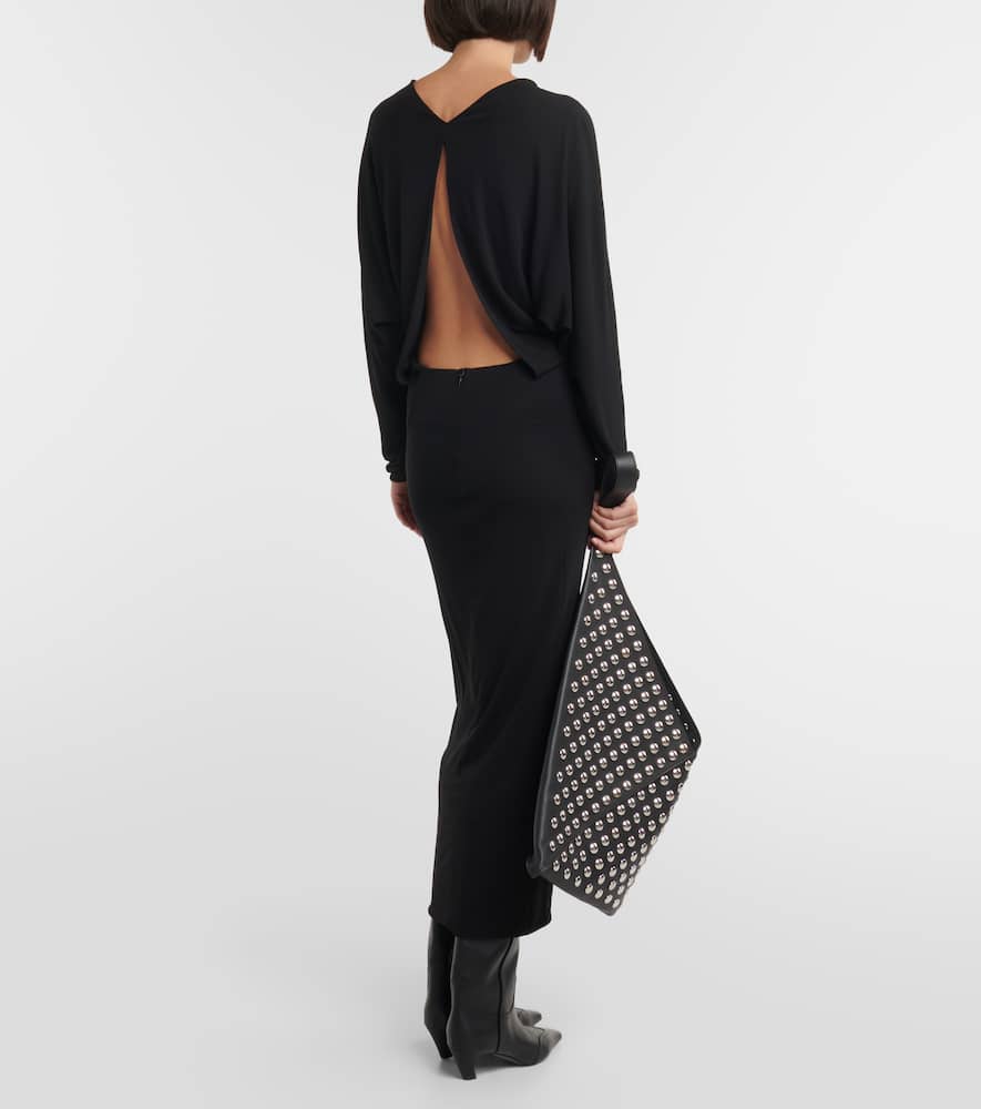 Khaite Trina Open-back Boat Neck Dress In Black