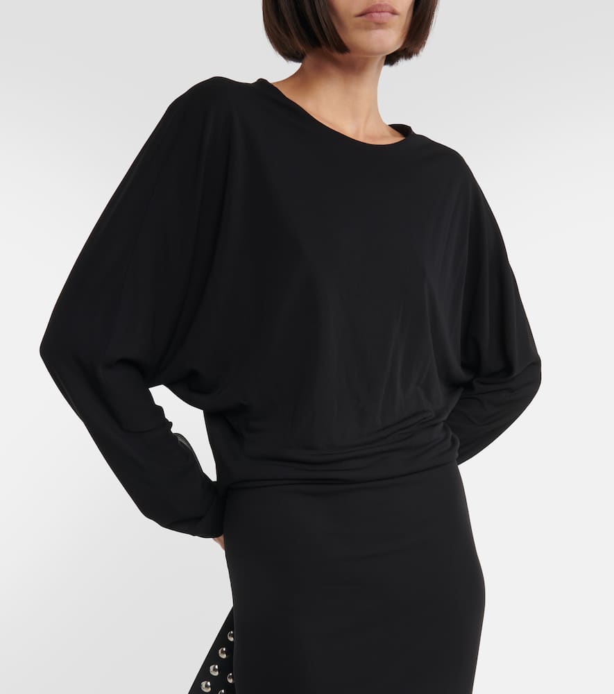 Khaite Trina Open-back Boat Neck Dress In Black