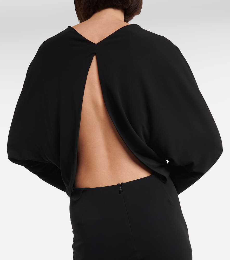Khaite Trina Open-back Boat Neck Dress In Black
