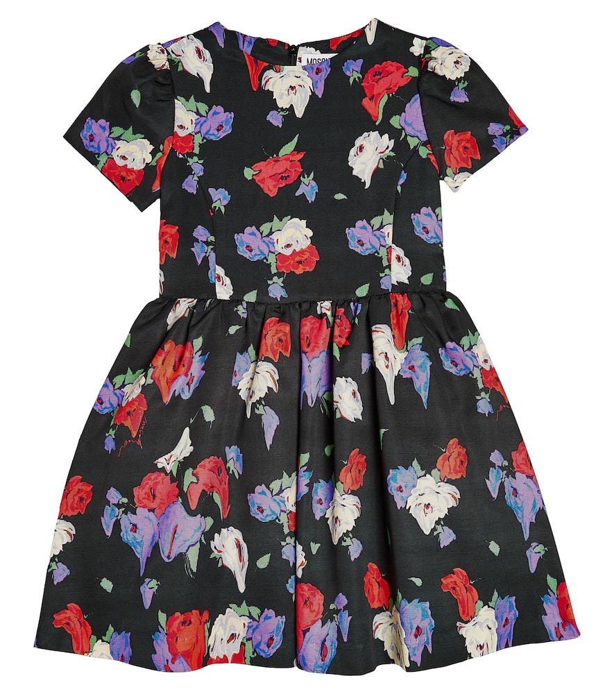 Moschino Kids Floral cotton-blend dress