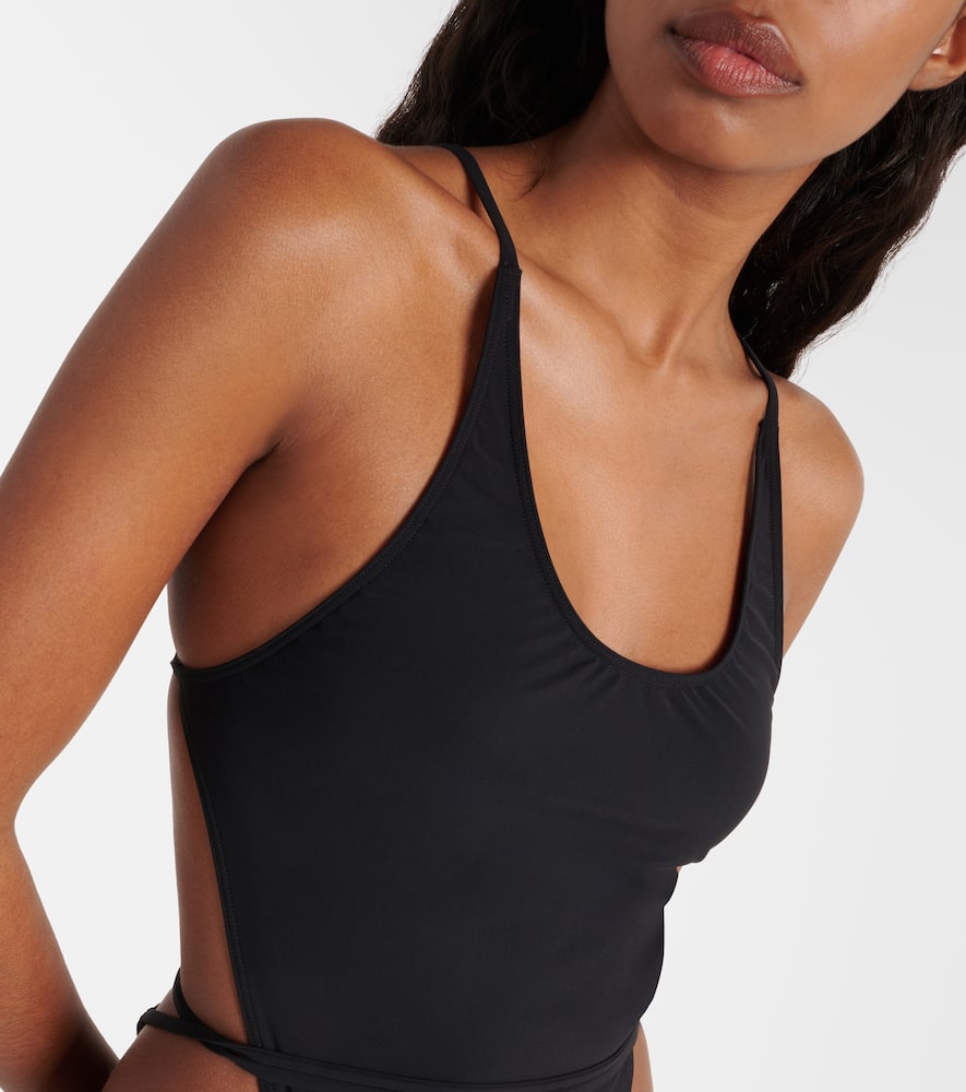 Shop Saint Laurent Open-back Swimsuit In Black