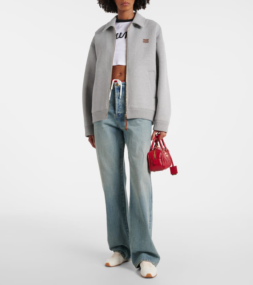 Miu Miu Leather Plume Low-top Sneakers Rubber Sole In White