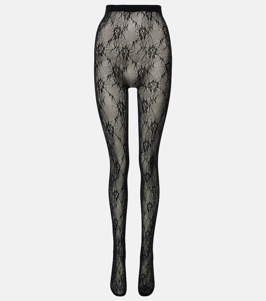 Floral lace tights