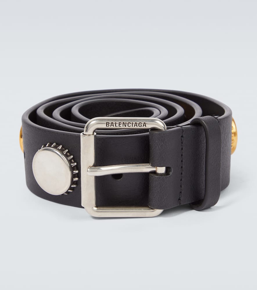 Embellished leather belt