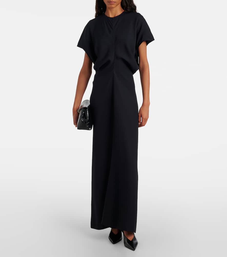Totême Slouch Waist Viscose Midi Dress In Blue