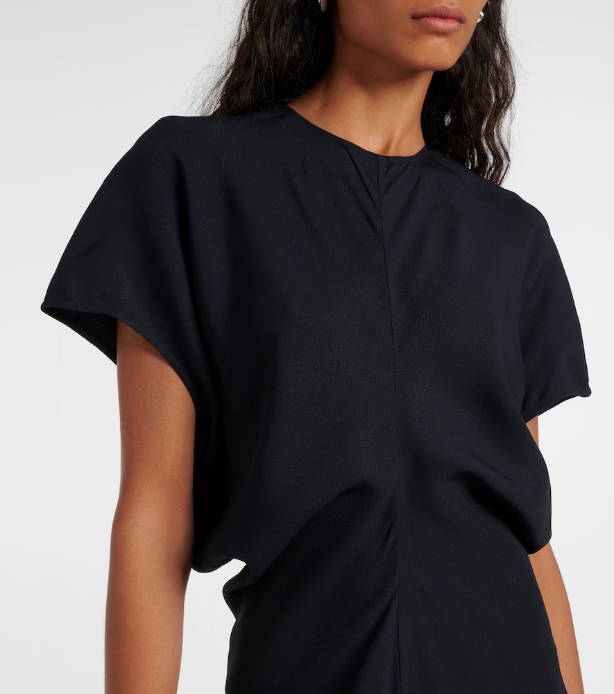 Totême Slouch Waist Viscose Midi Dress In Blue