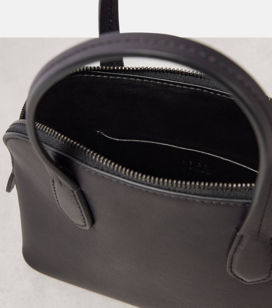 The Row Ingrid Leather Tote Bag In Black