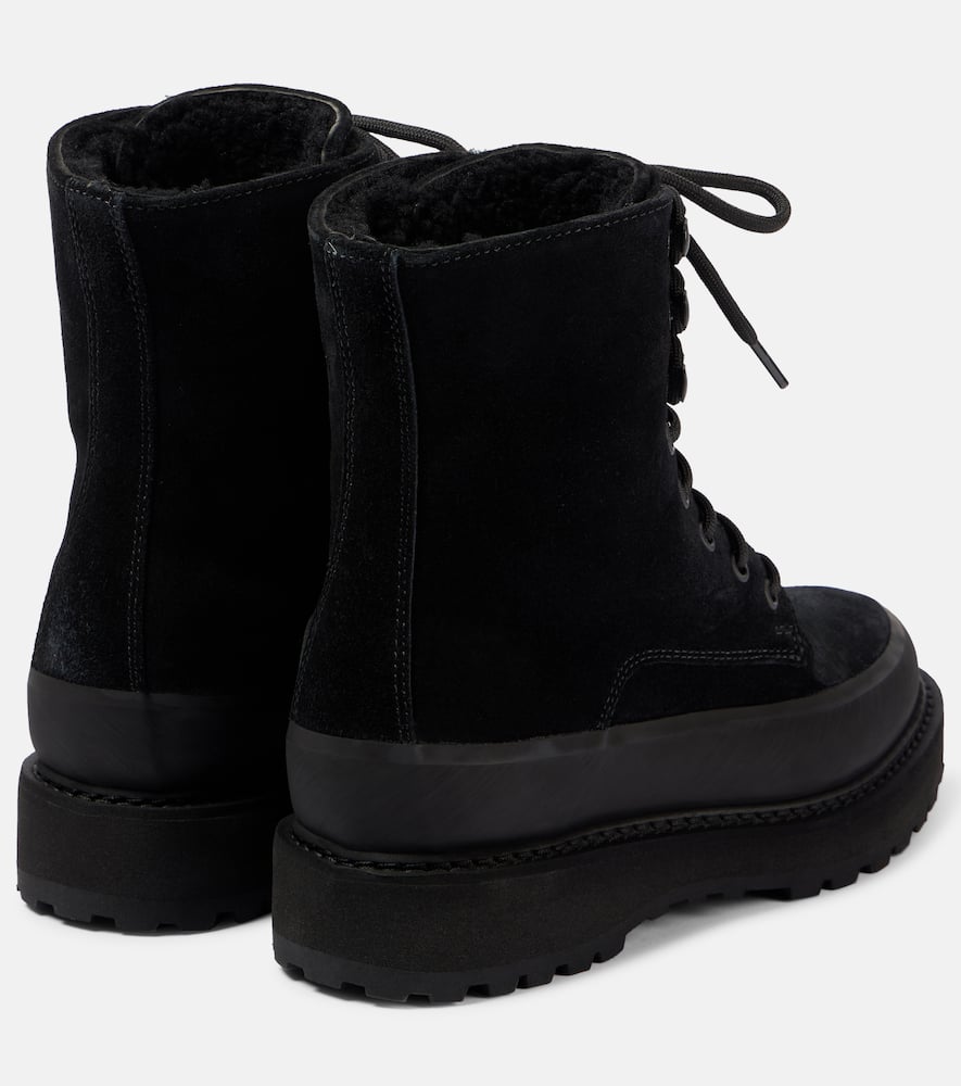 LE MONDE BERYL LE MONDE BÉRYL DOLOMITE SHEARLING-TRIMMED SUEDE ANKLE BOOTS