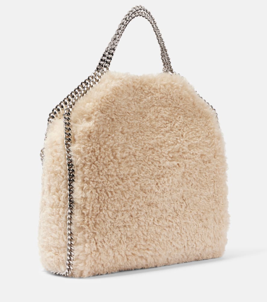 Stella Mccartney Falabella Large Faux Shearling Tote Bag In Oat