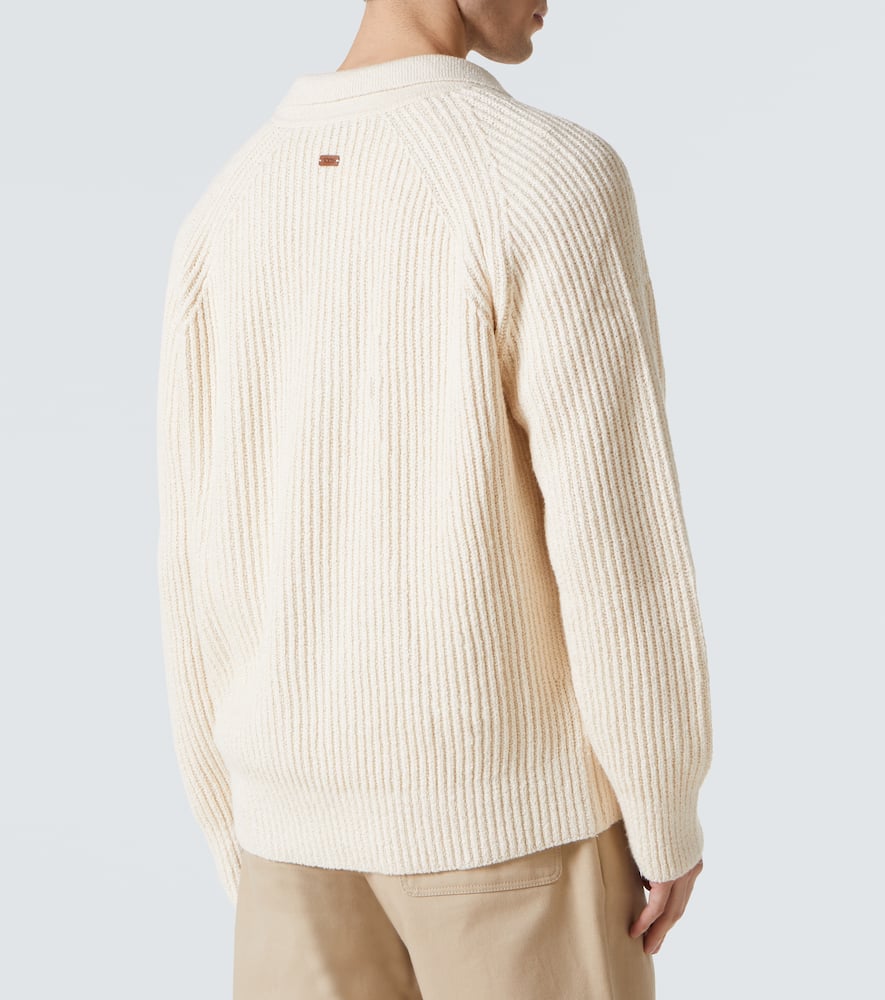 Tod's Ribbed Long Sleeve Crewneck Sweater In Neutral