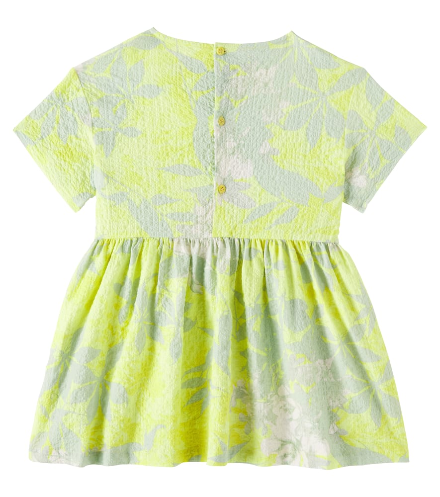 Il Gufo Printed Cotton Dress In Yellow