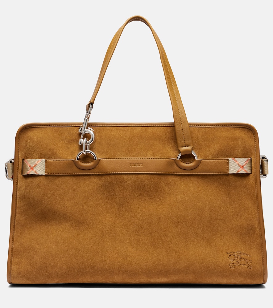 Burberry Womens Hebden B Clip Suede Holdall Bag
