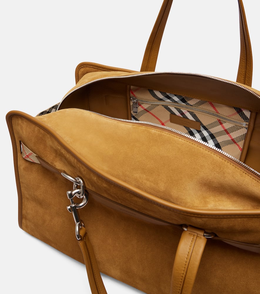 Burberry Womens Hebden B Clip Suede Holdall Bag