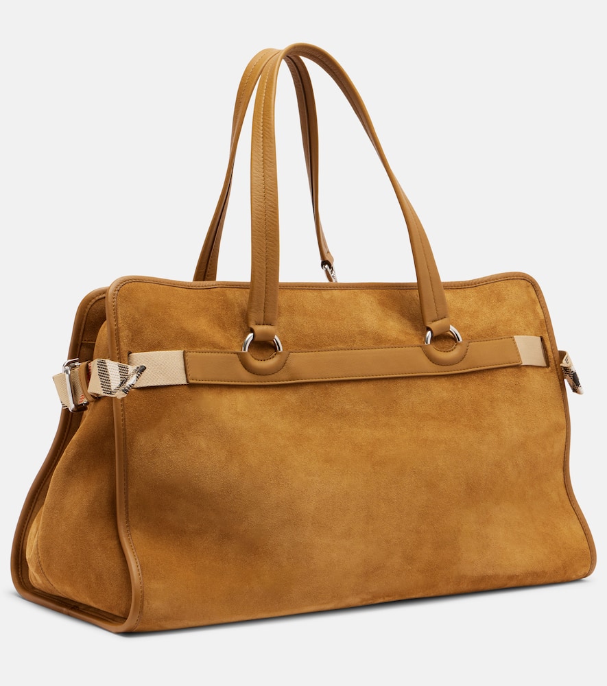 Burberry Womens Hebden B Clip Suede Holdall Bag