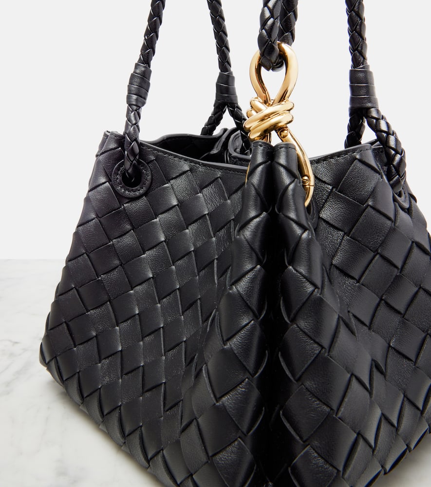 Bottega Veneta Parachute Small Leather Tote Bag In Black