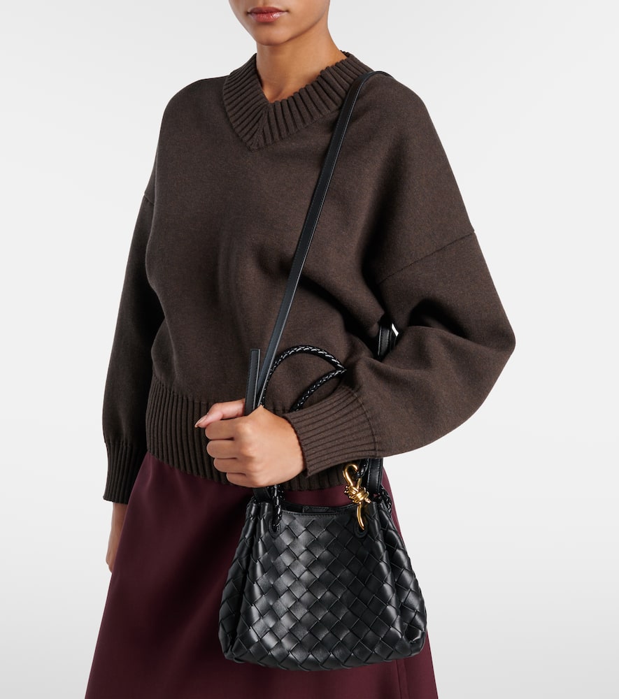 Bottega Veneta Parachute Small Leather Tote Bag In Black