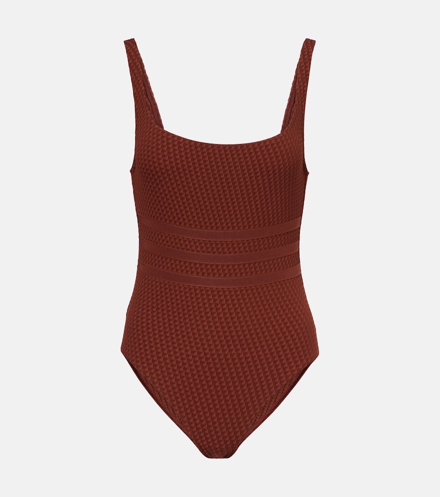Eres Glory Jacquard Swimsuit In Brown