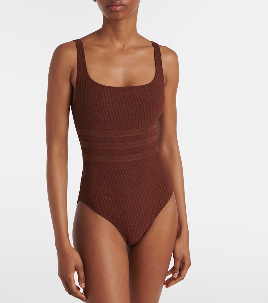 Eres Glory Jacquard Swimsuit In Brown