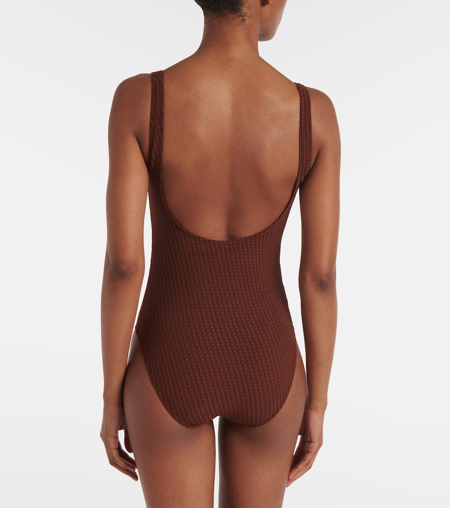 Eres Glory Jacquard Swimsuit In Brown