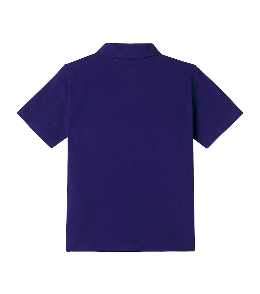 Gucci Logo Cotton-blend Polo Shirt In Blue