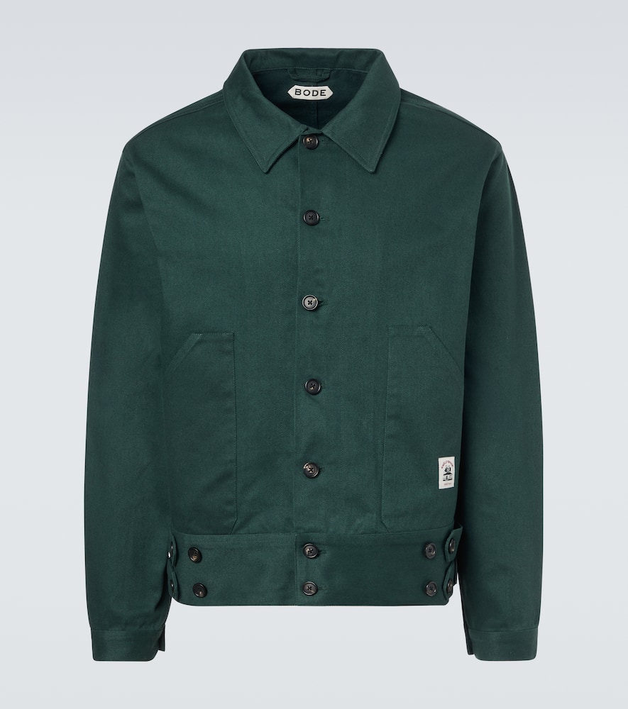 Bode Knolly Brook Cotton Twill Jacket In Green