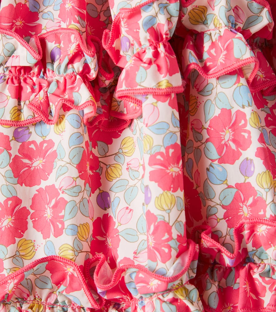 Konges Slojd Adeline Ruffled Floral Jersey Dress In Pink