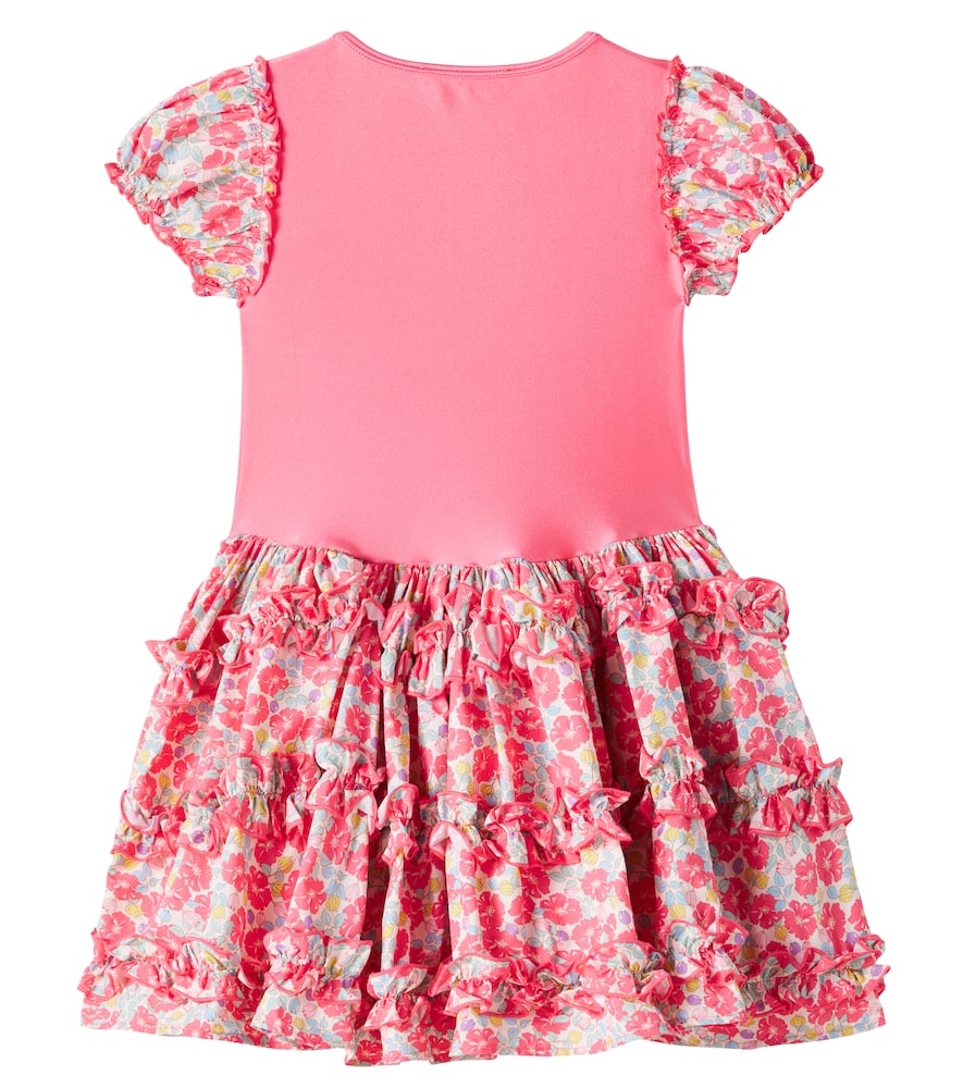 Konges Slojd Adeline Ruffled Floral Jersey Dress In Pink
