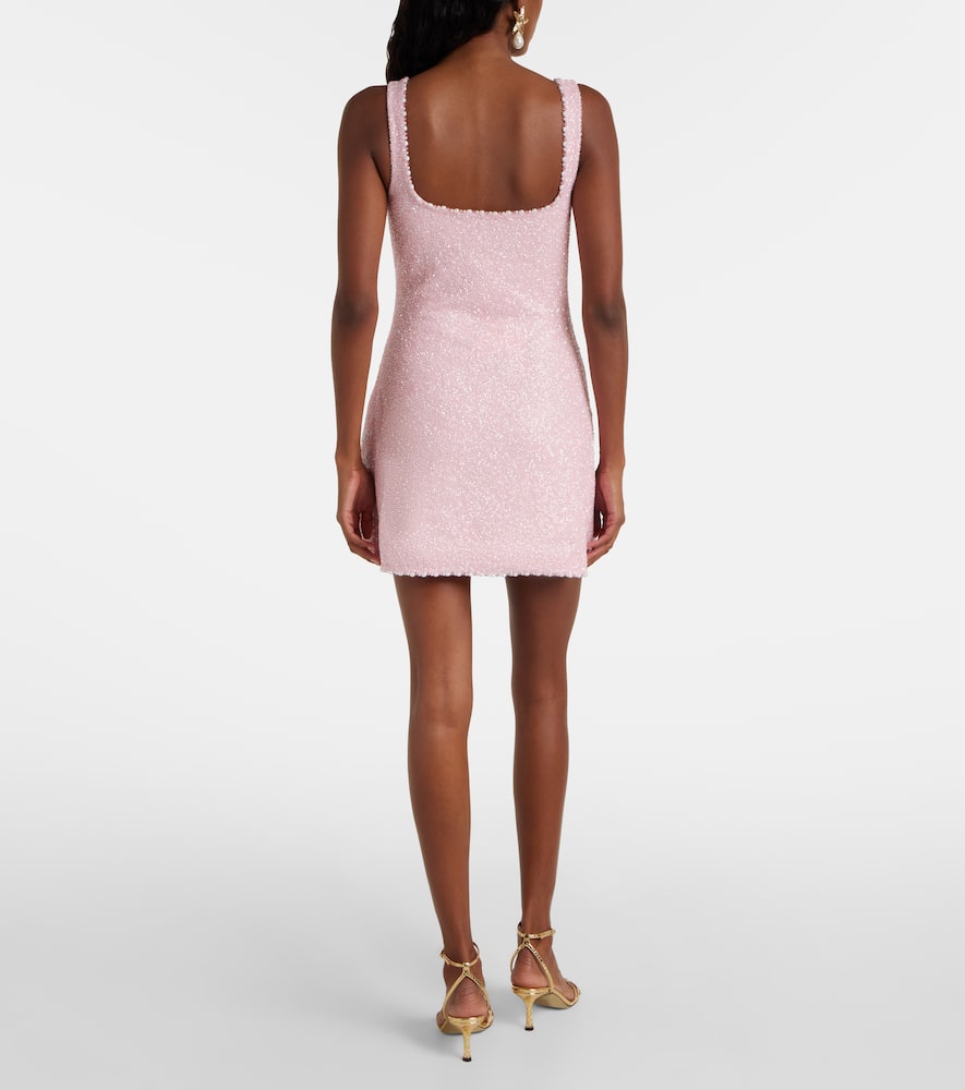 Clio Peppiatt Marina Embellished Minidress In Brown