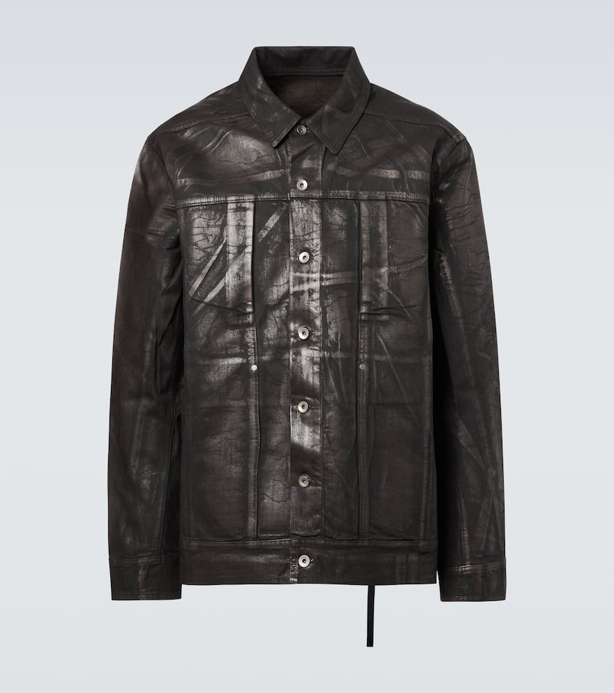 Rick Owens Coated Denim Jacket In Black