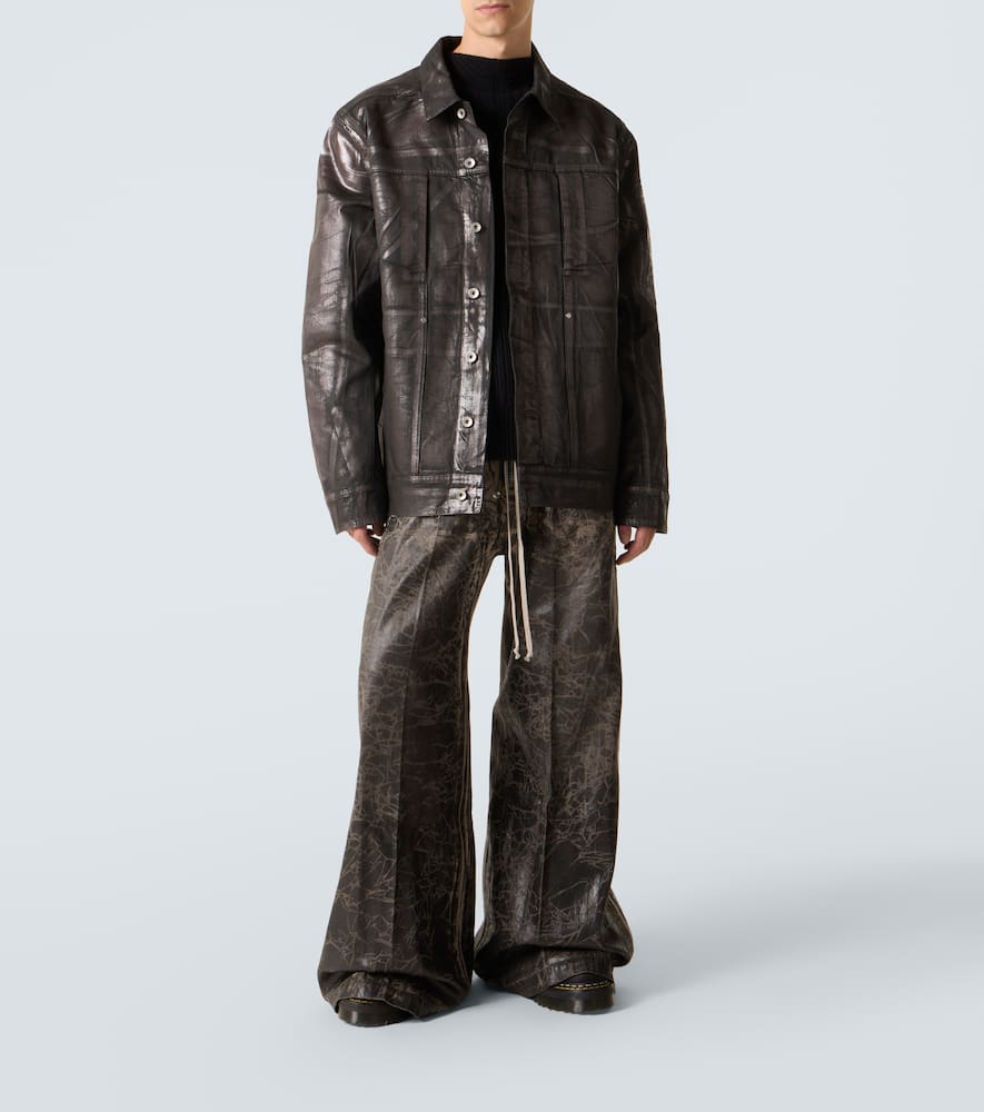 Rick Owens Coated Denim Jacket In Black