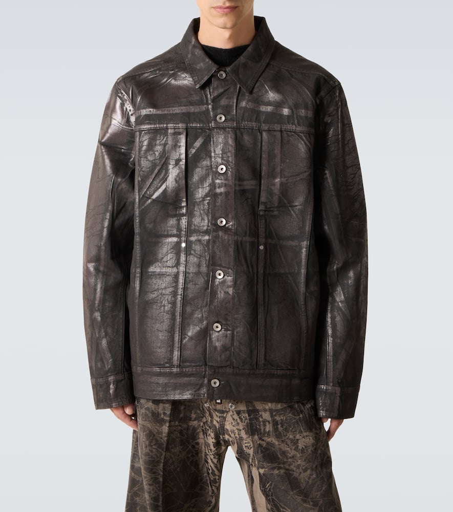 Rick Owens Coated Denim Jacket In Black