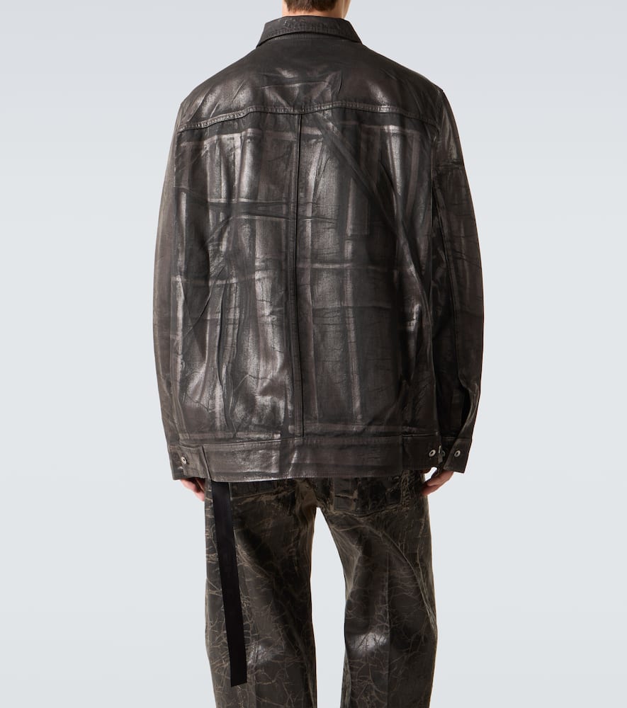 Rick Owens Coated Denim Jacket In Black