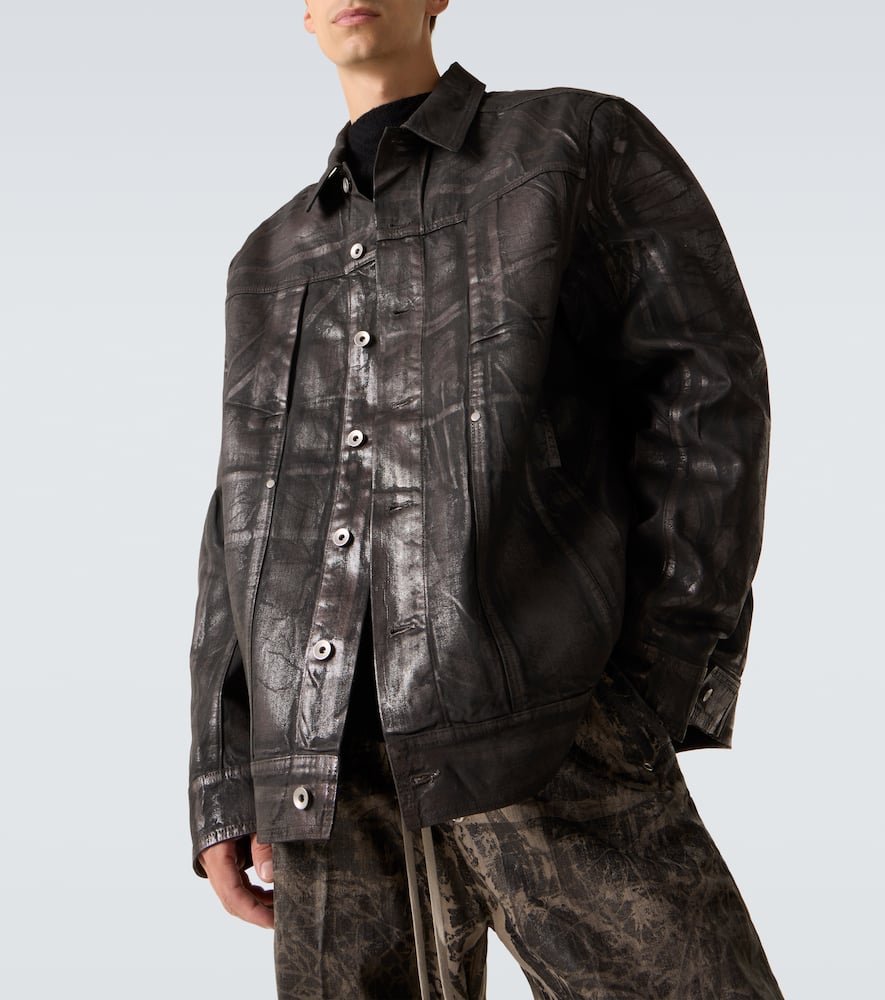Rick Owens Coated Denim Jacket In Black