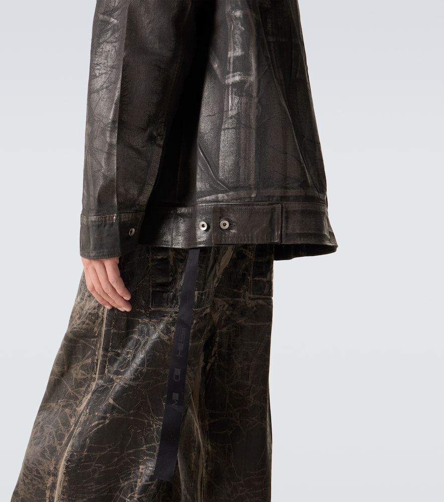 Rick Owens Coated Denim Jacket In Black