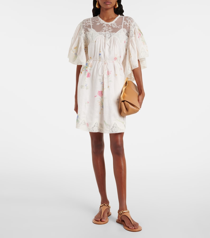Zimmermann Lucky lace-trimmed linen minidress