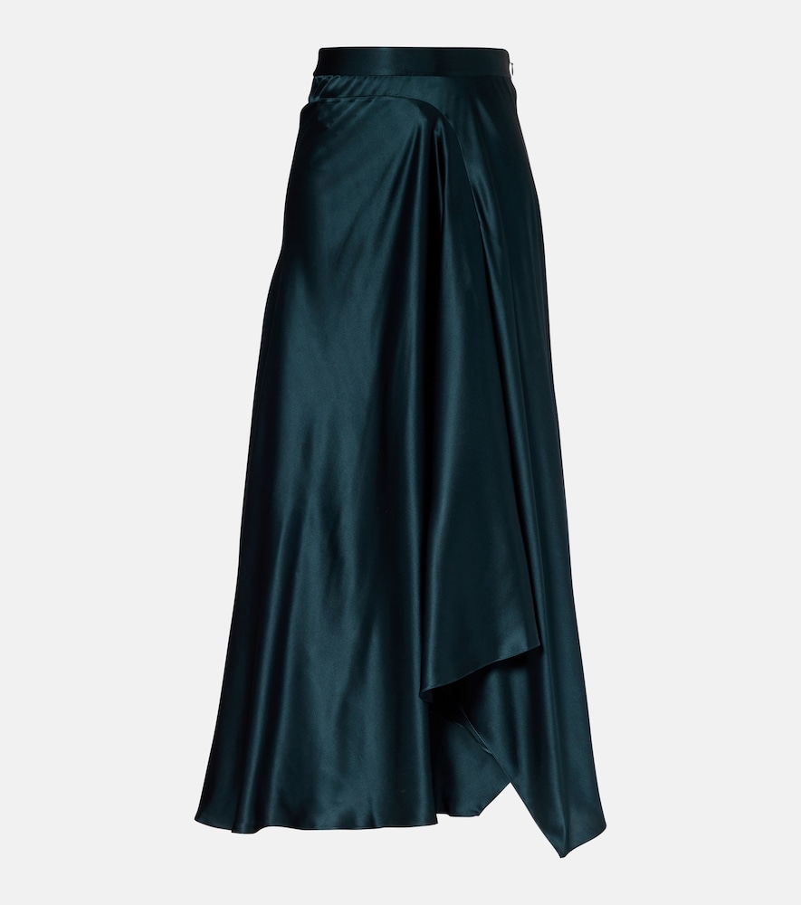 Roksanda Asha Asymmetric Silk Satin Maxi Skirt