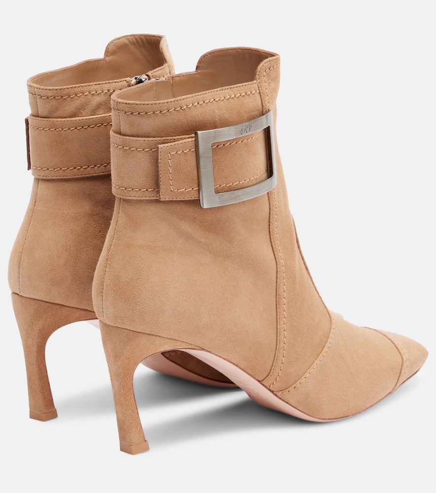 Roger Vivier Trompette Suede Ankle Boots In Brown