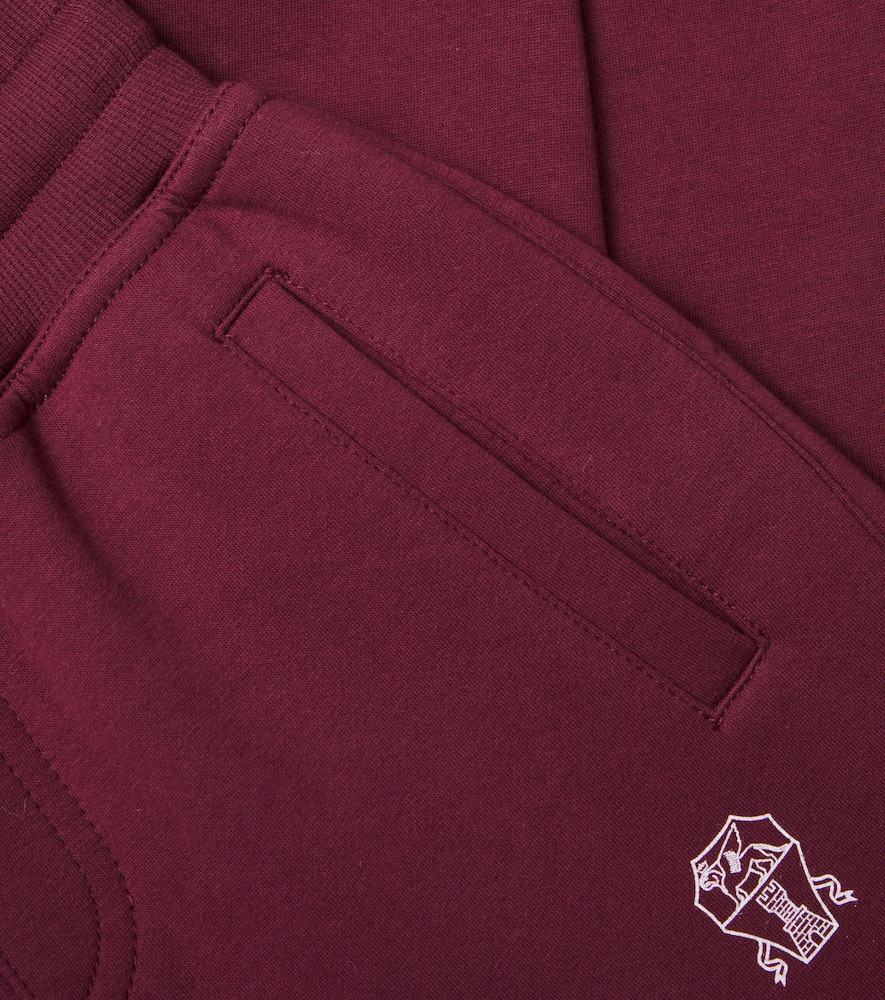 Brunello Cucinelli Logo Cotton-blend Fleece Sweatpants In Brown