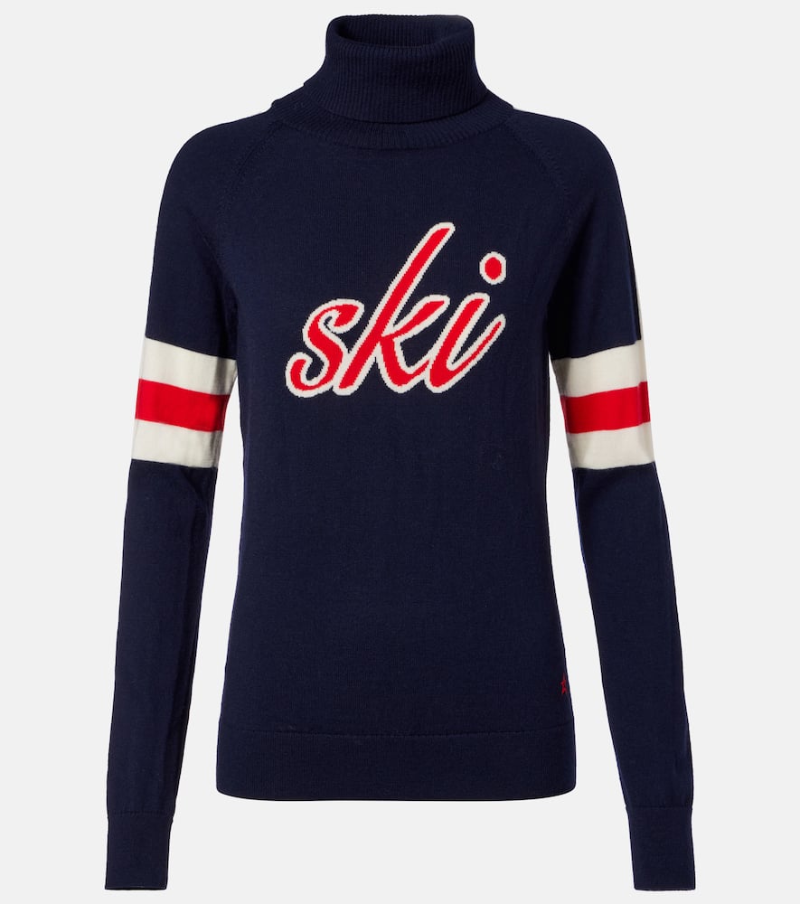 Perfect Moment Neve Wool Turtleneck Sweater In Blue