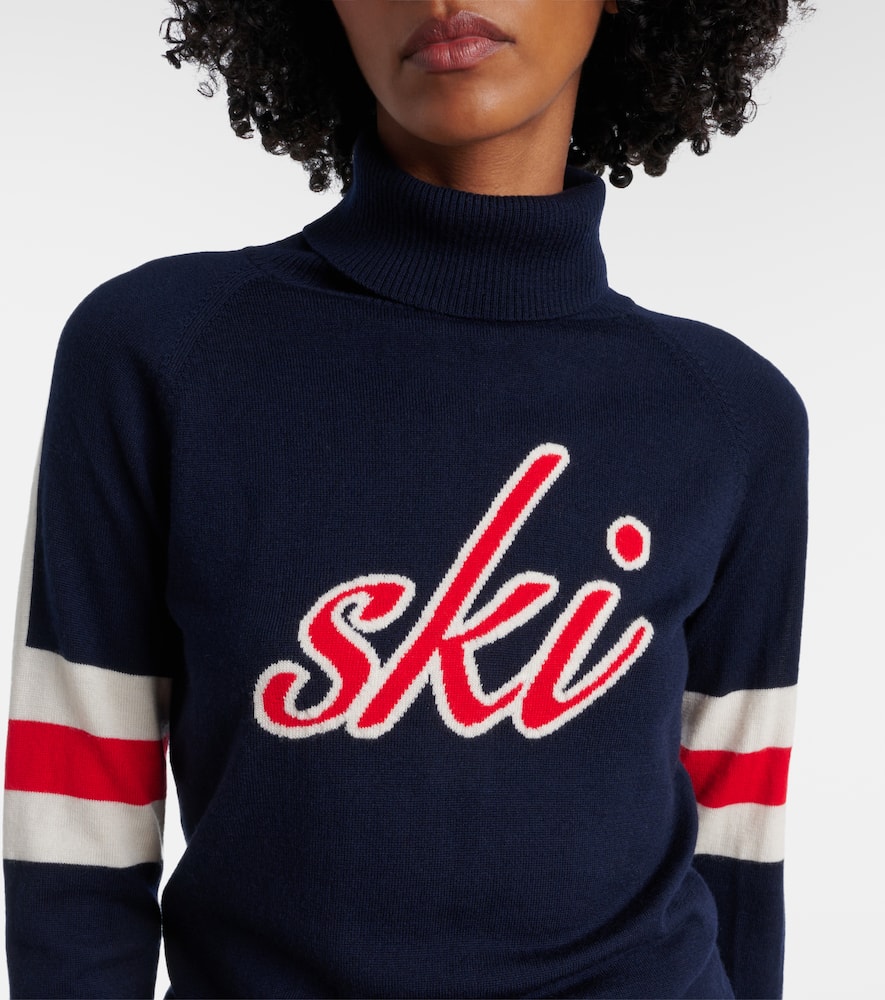 Perfect Moment Neve Wool Turtleneck Sweater In Blue