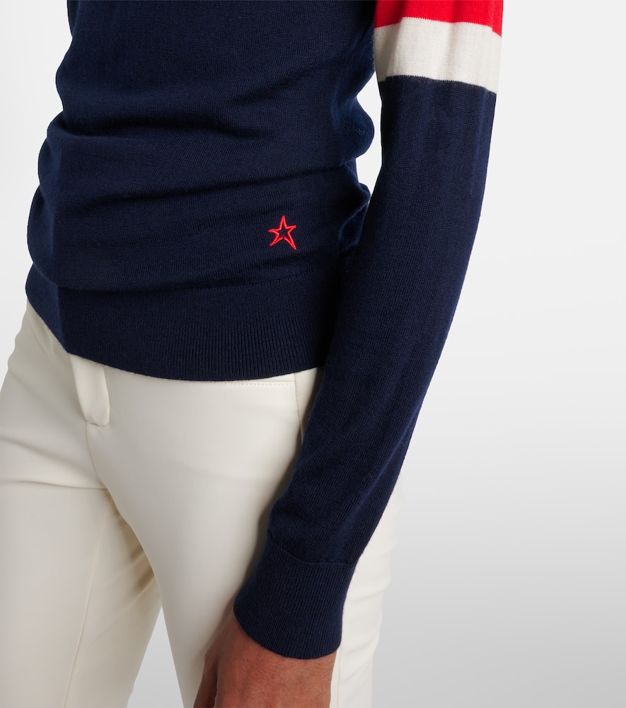 Perfect Moment Neve Wool Turtleneck Sweater In Blue