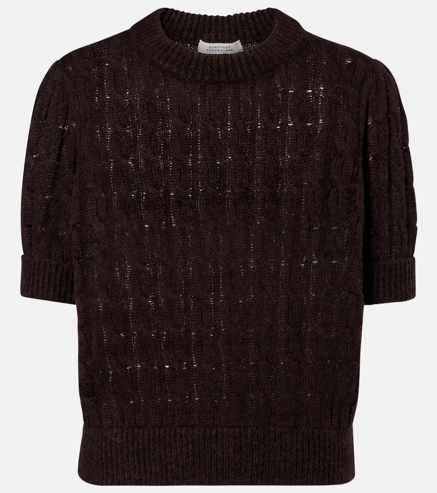 Dorothee Schumacher Sheer Softness Cable-knit Sweater In Black