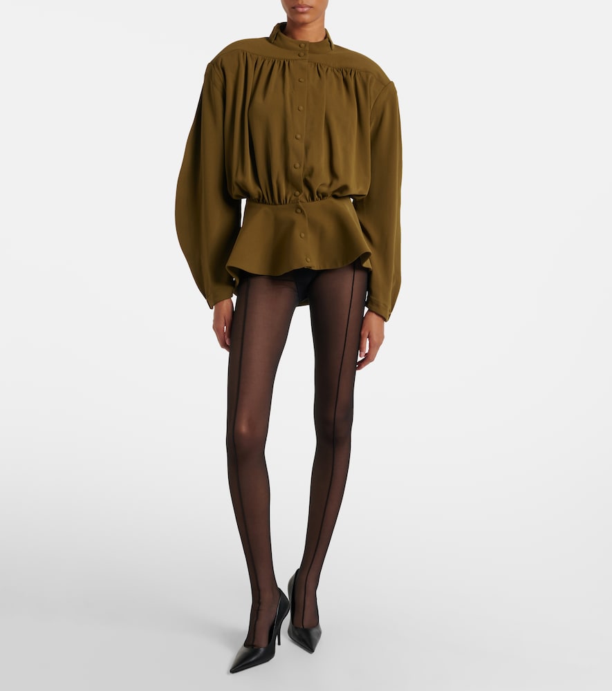  Mugler Mugler Bluse Re/edit Hiver Russe Aus Crêpe-twill 